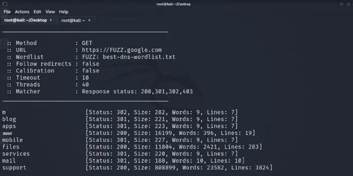 Active Subdomain Enumeration Using FFUF