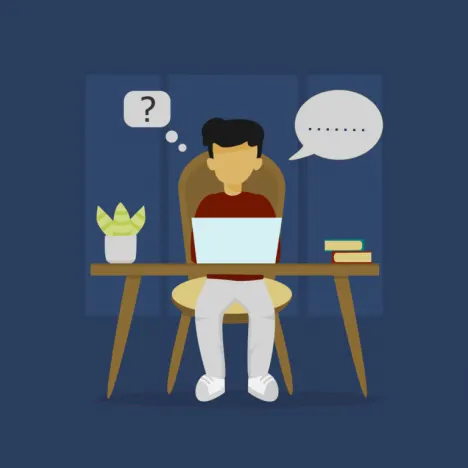 An image of a boy doing OSCP Exam and thinking